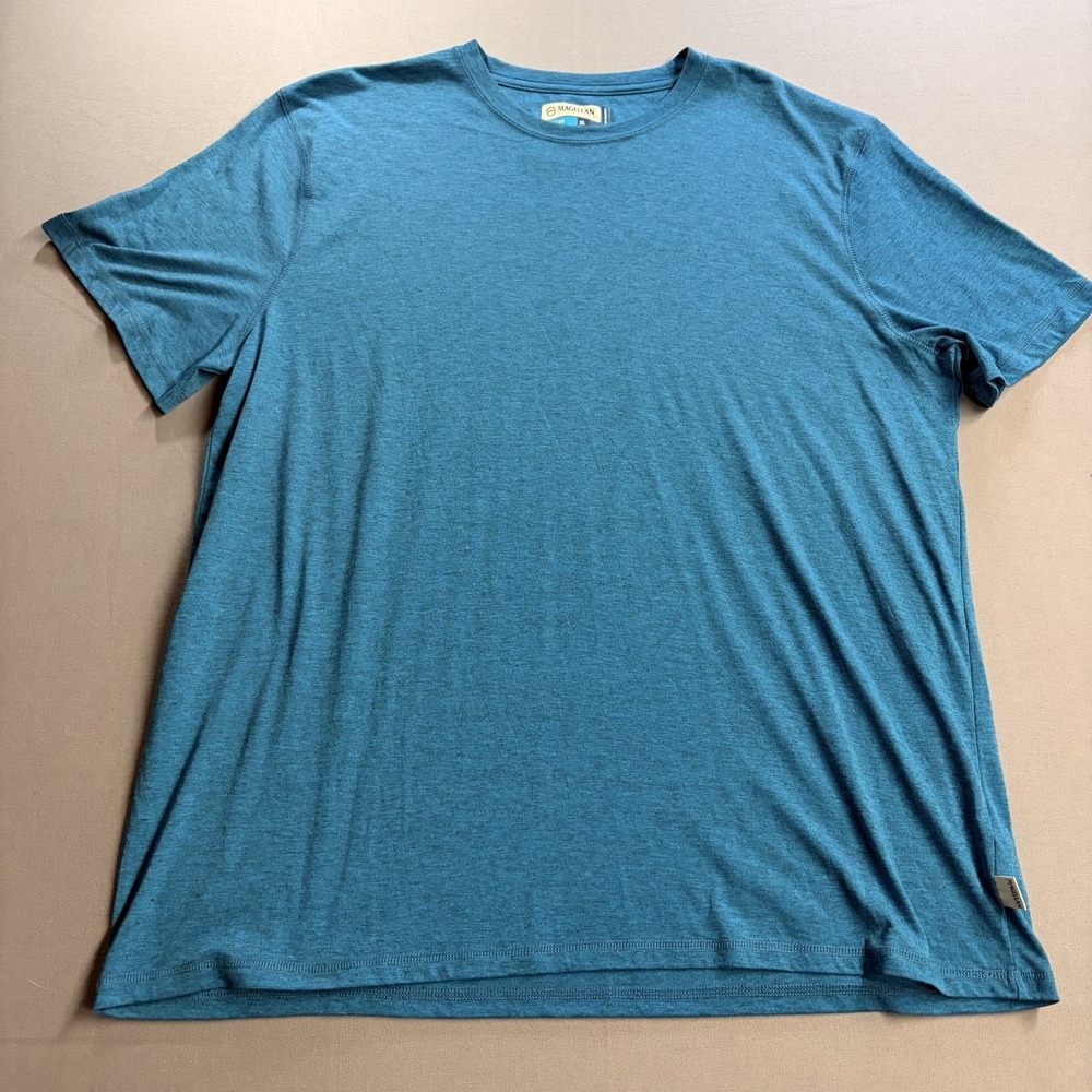Magellan Outdoors Fish Gear Mens XL Blue Moisture Wicking Fishing T Shirt